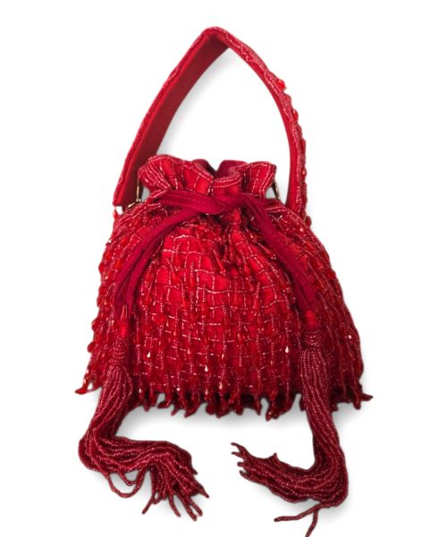 Red Beaded Potli Bag