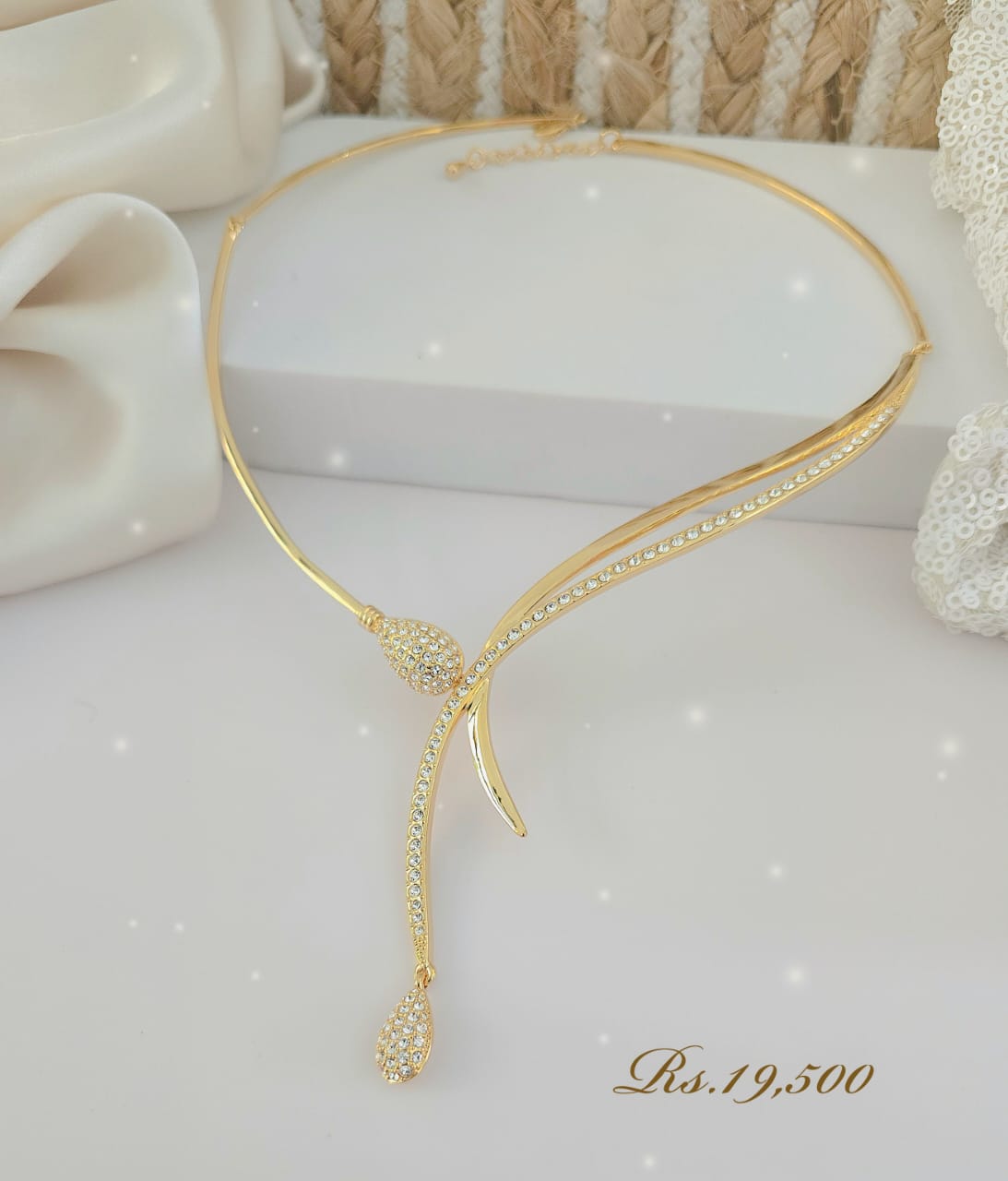 Stone Teardrop Necklace - Image 3