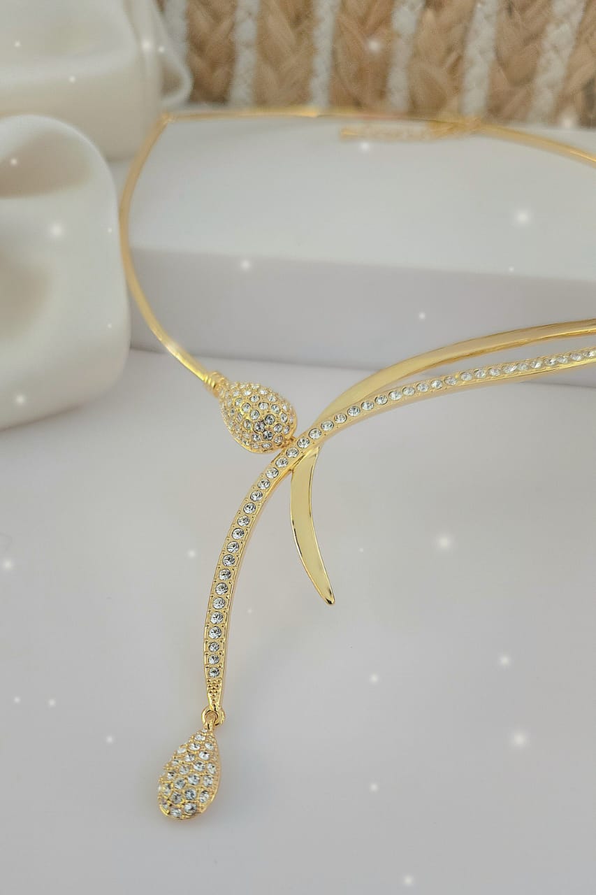 Stone Teardrop Necklace - Image 4