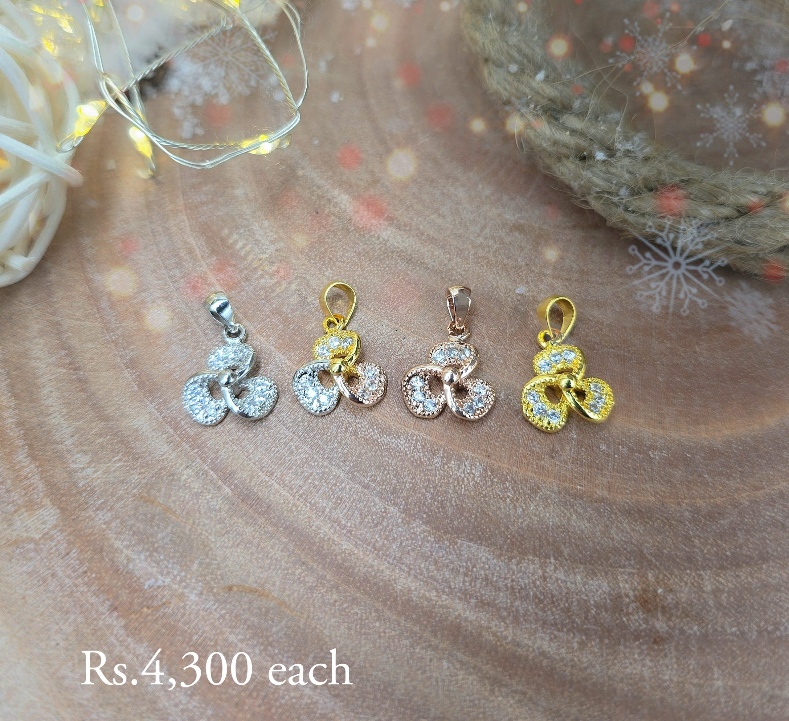 Signature Three Petal Stone Pendant Set - Image 9