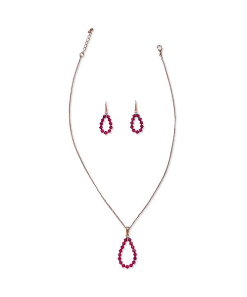 Crystal Teardrop Necklace Set