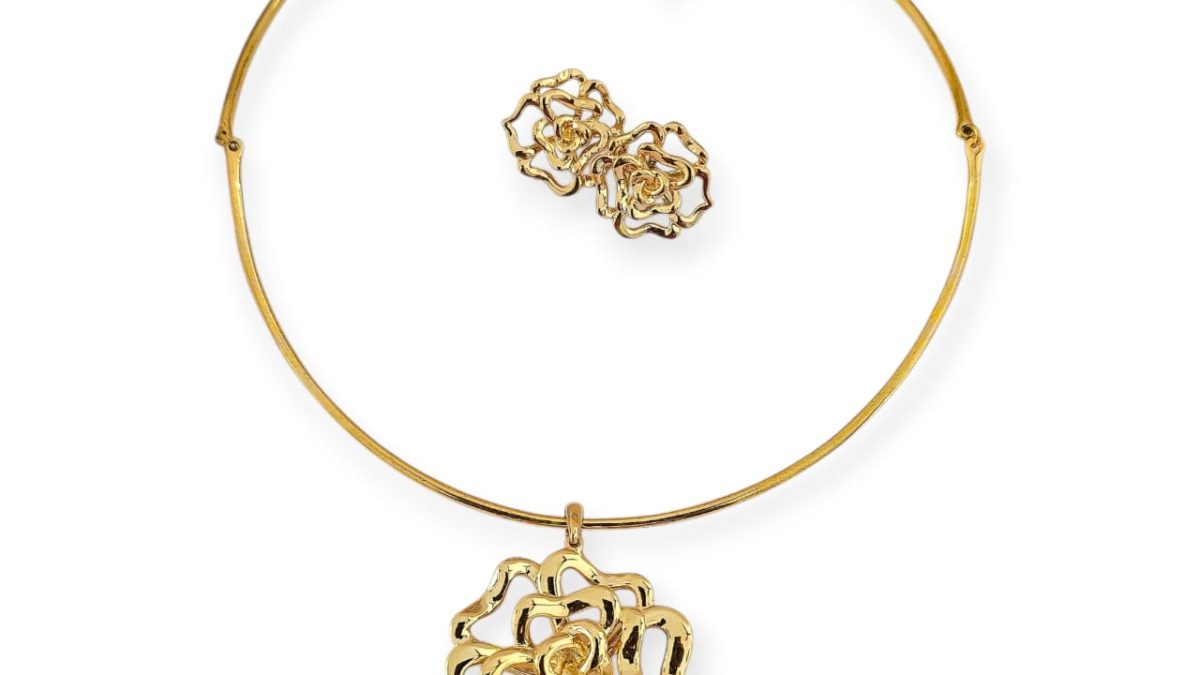 Metallic Rose Lasso Necklace Set - Gitano Collection