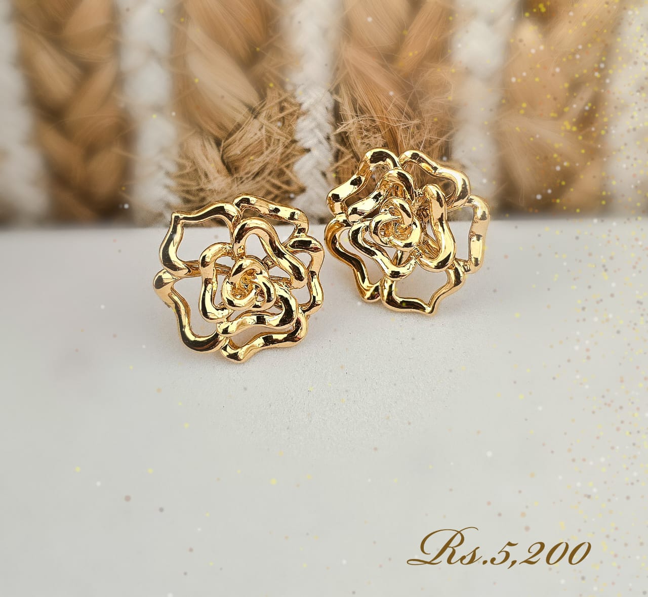 Metallic Rose Earring - Image 2