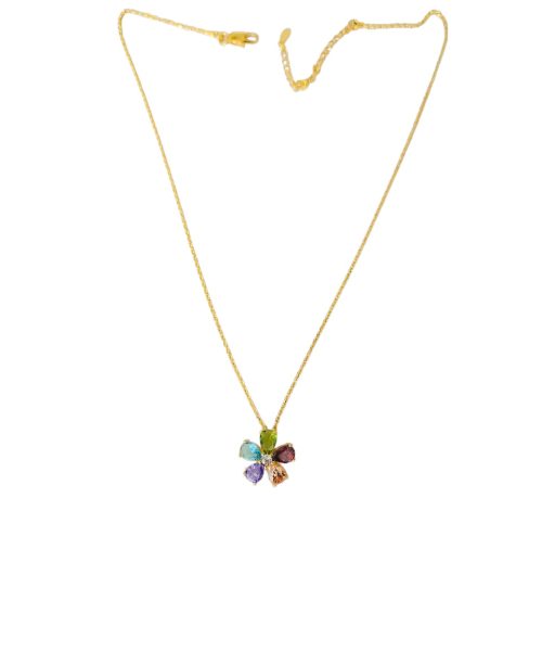 Multicolour Petal Glow Flower Necklace Set