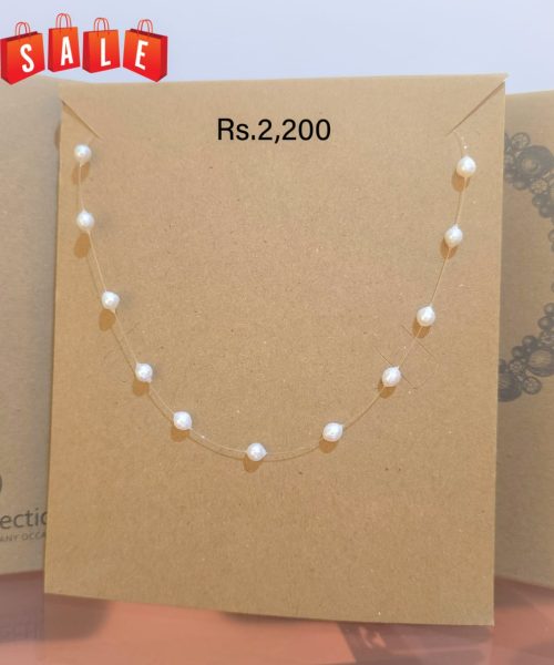 Rice Pearl Stop Wire Necklace
