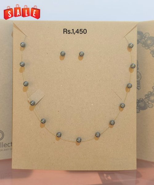 Oxidized Stop Wire Necklace Set