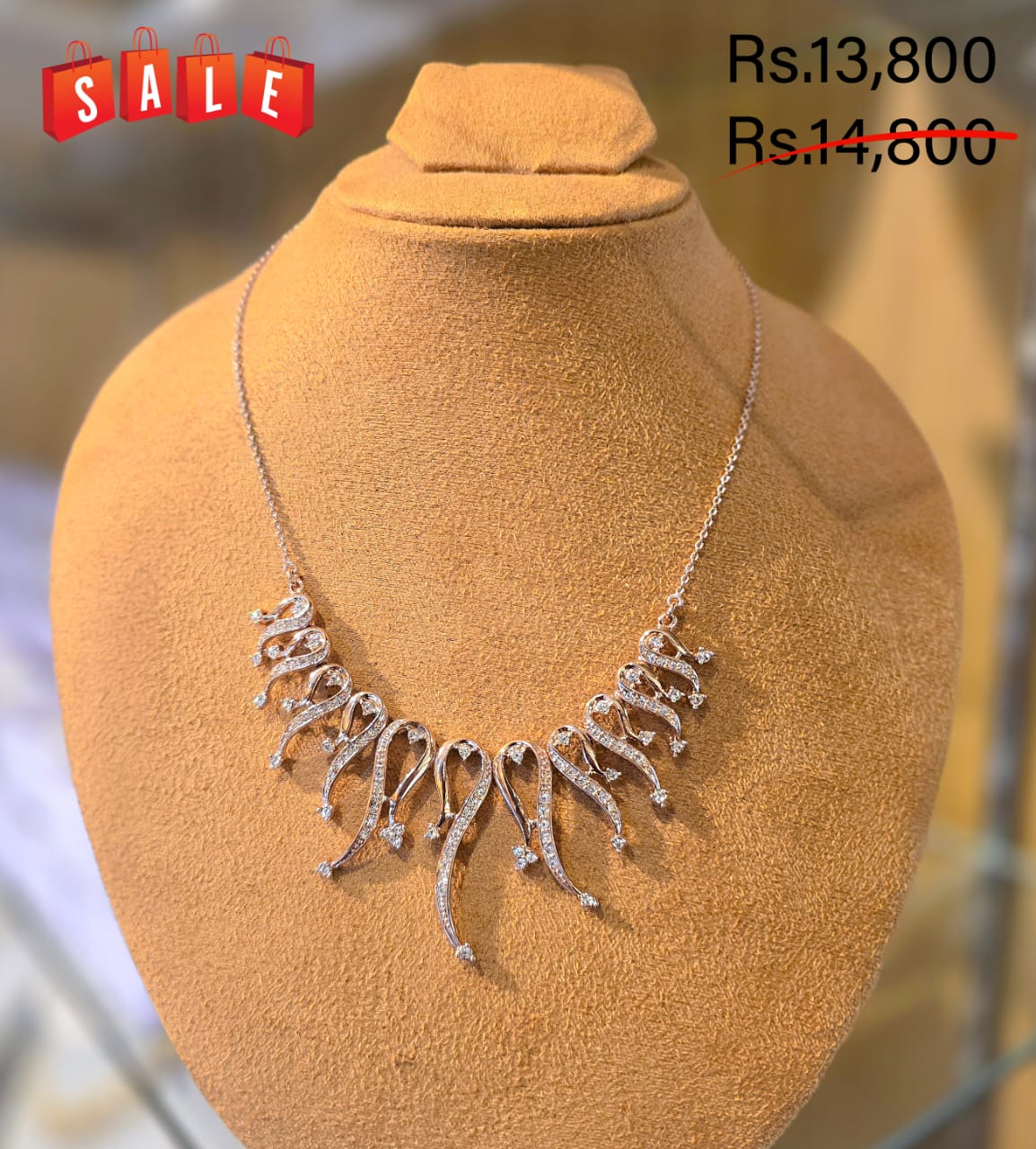 Diamond Wave Necklace