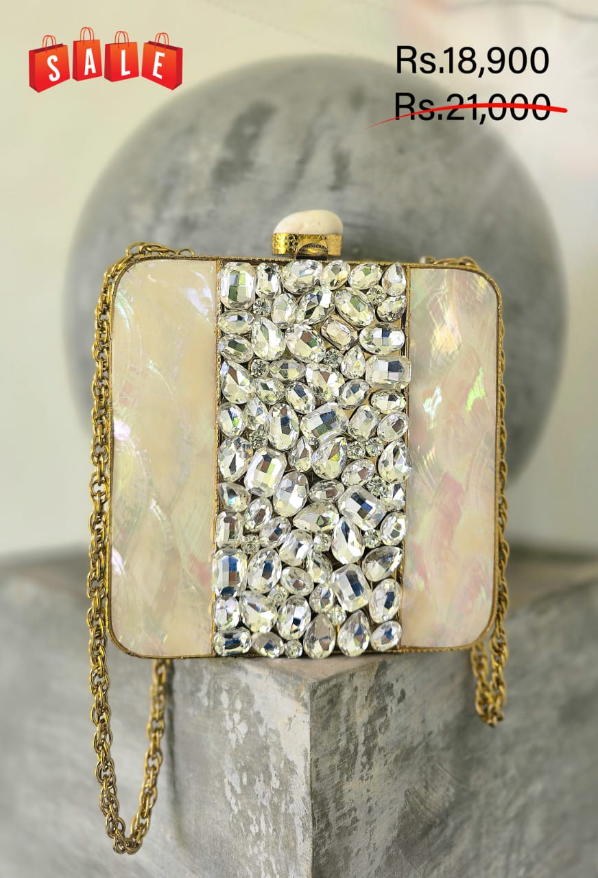 Shimmer Stone Clutch-UM1003-CC - Image 3