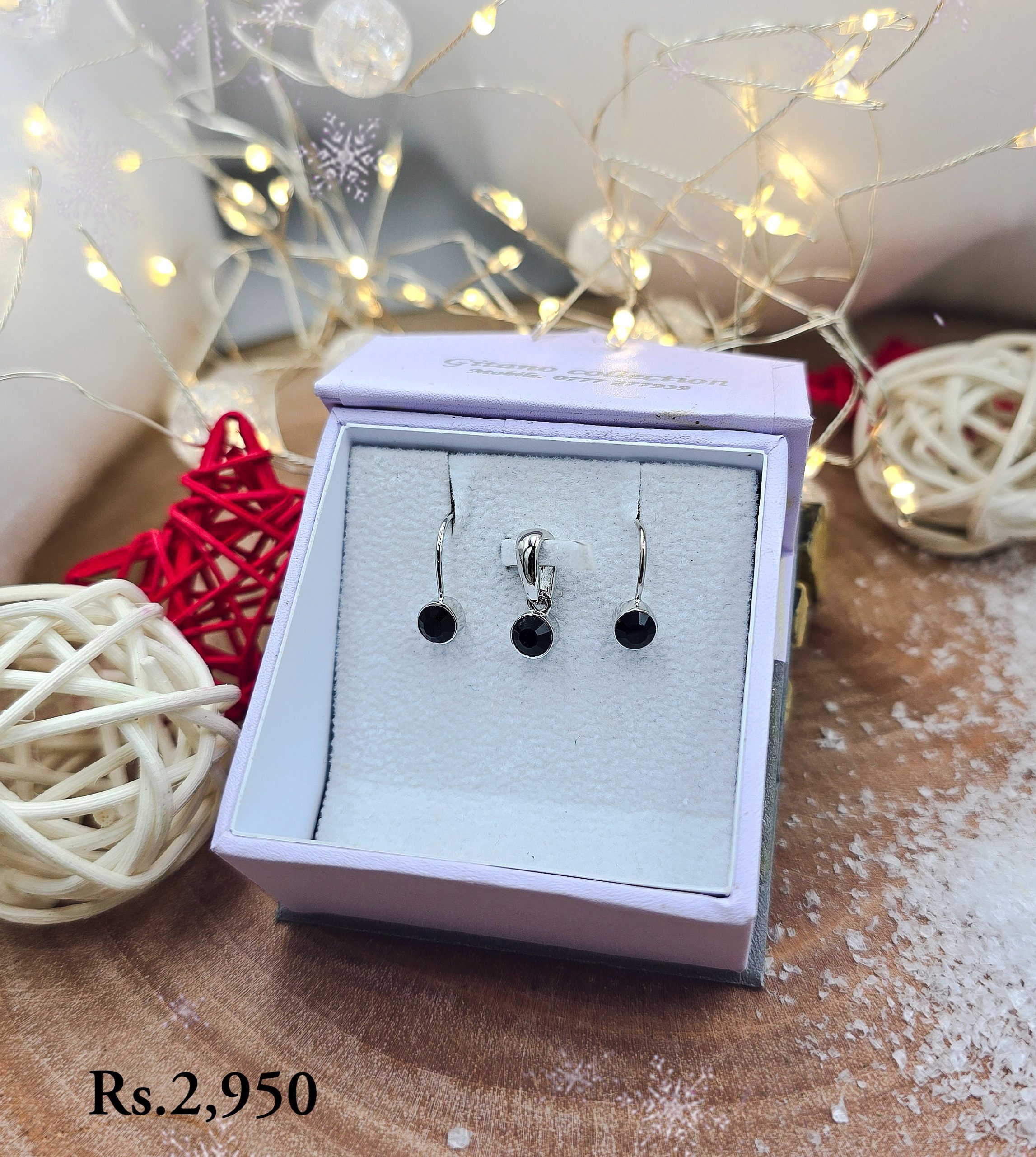 Tiny Coloured Stone Pendant Set - Image 2