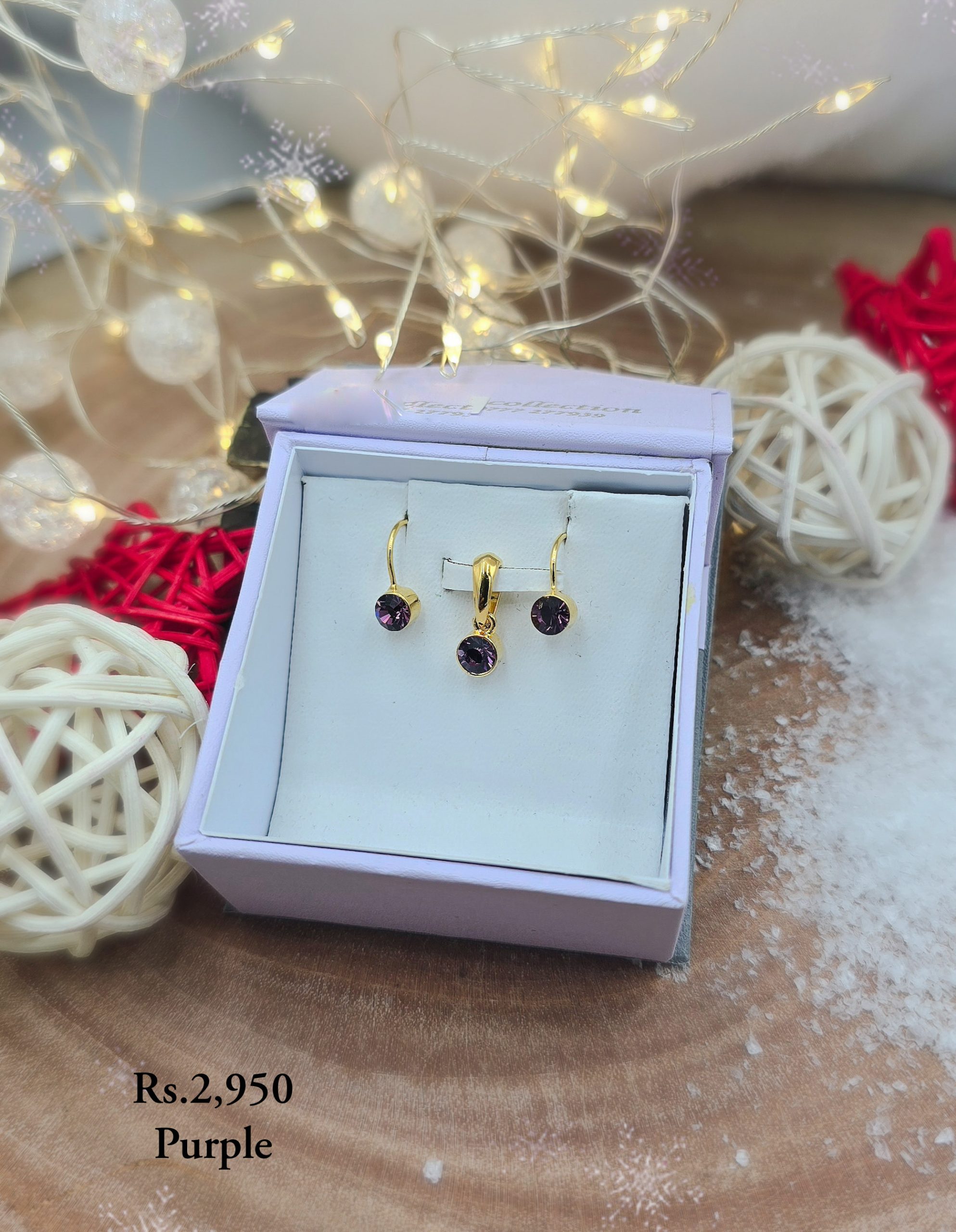 Tiny Coloured Stone Pendant Set - Image 4