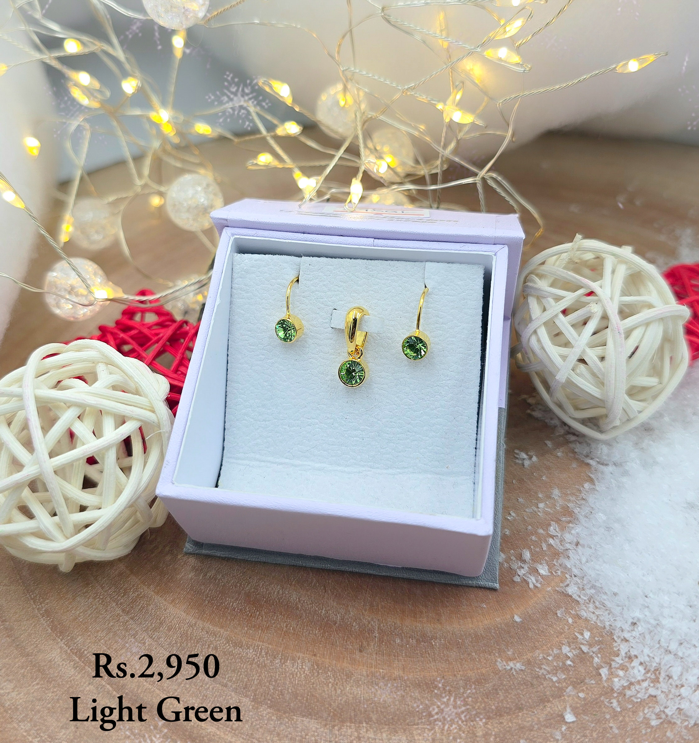 Tiny Coloured Stone Pendant Set - Image 5