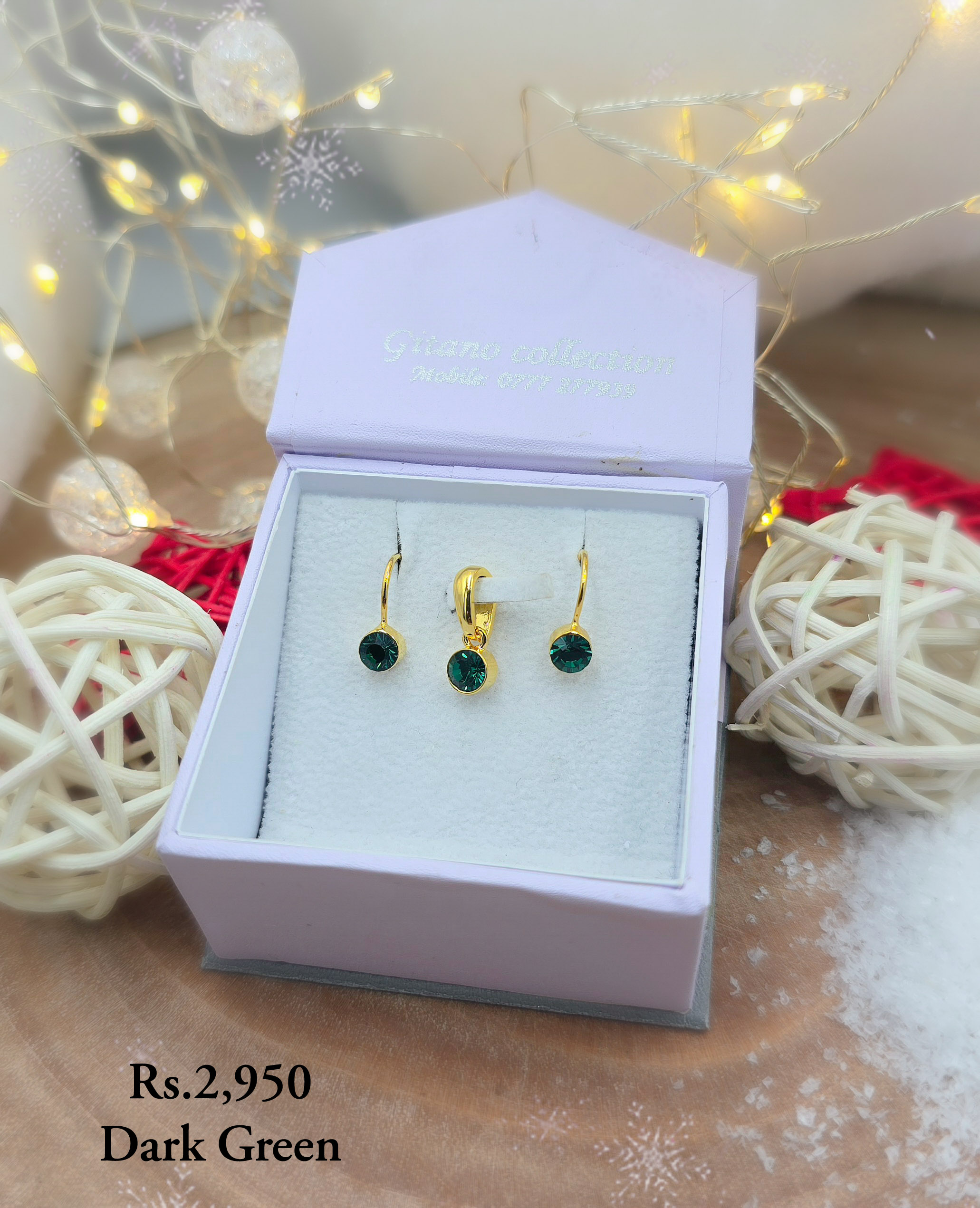 Tiny Coloured Stone Pendant Set - Image 10