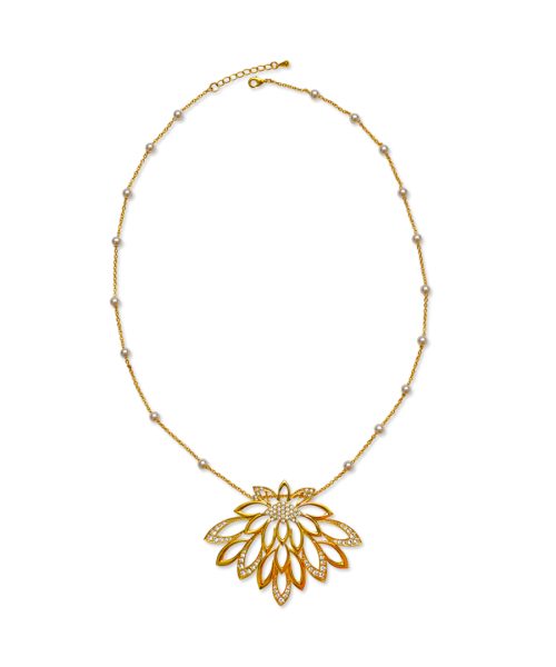 Heritage Blossom Chain & Pearl Pendant Necklace