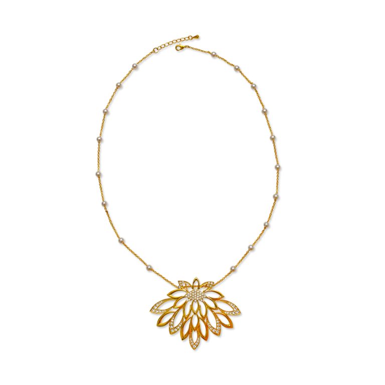 Heritage Blossom Chain & Pearl Pendant Necklace