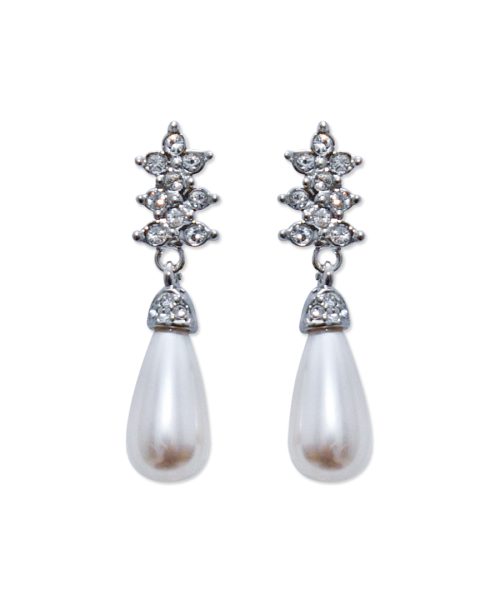Stone Leaf Pearl Teardrop Earring