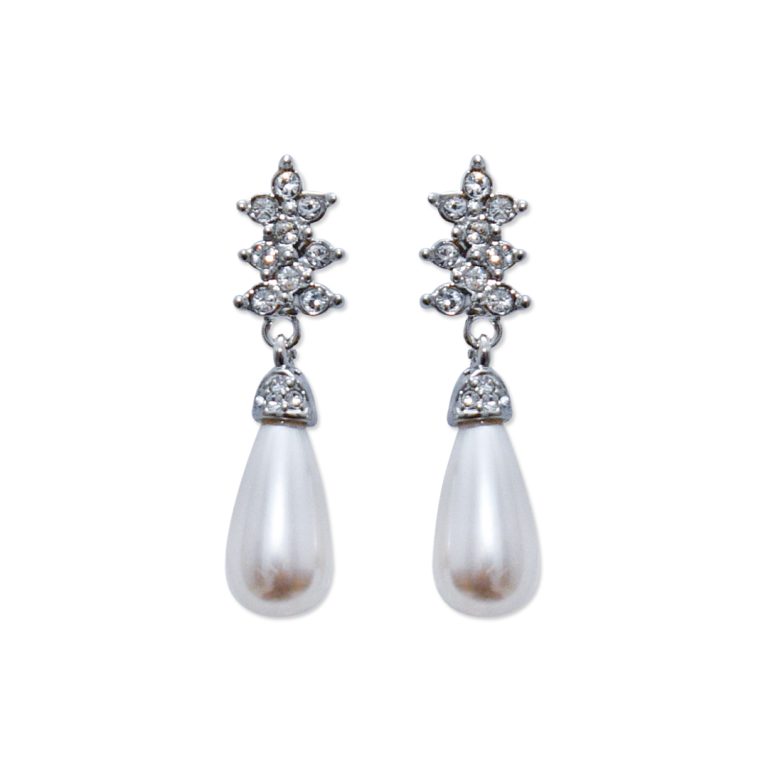 Stone Leaf Pearl Teardrop Earring