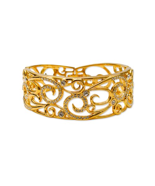 Stone & Metal Openwork Bangle