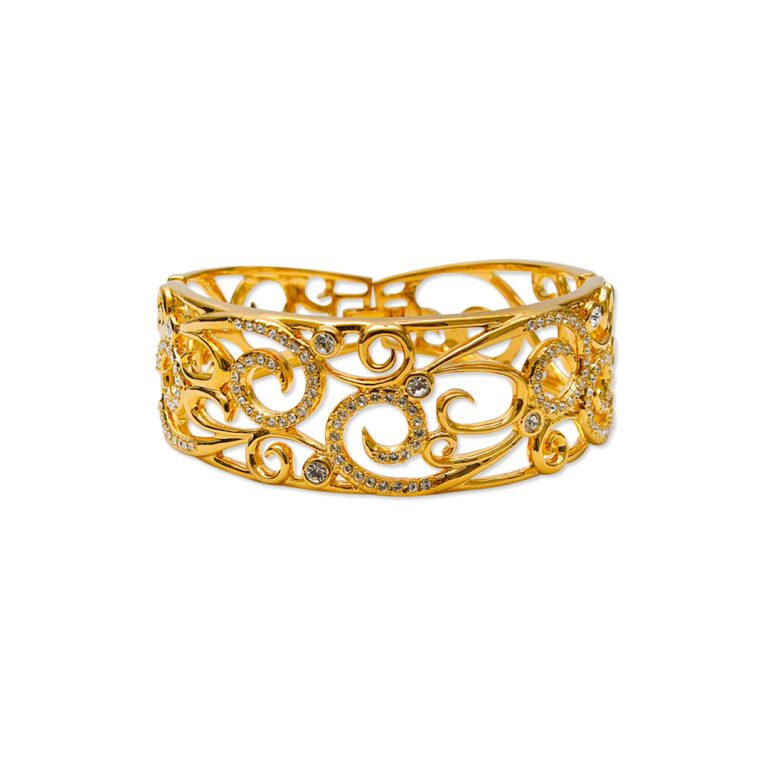 Stone & Metal Openwork Bangle