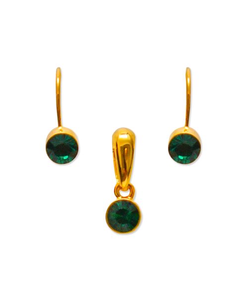 Tiny Coloured Stone Pendant Set