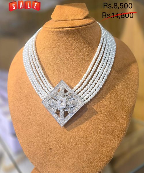 Multi-Strand Pearl Necklace With Pendant