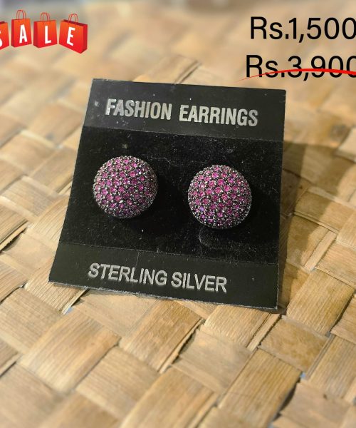 Fancy Purple Stone Stud Earring