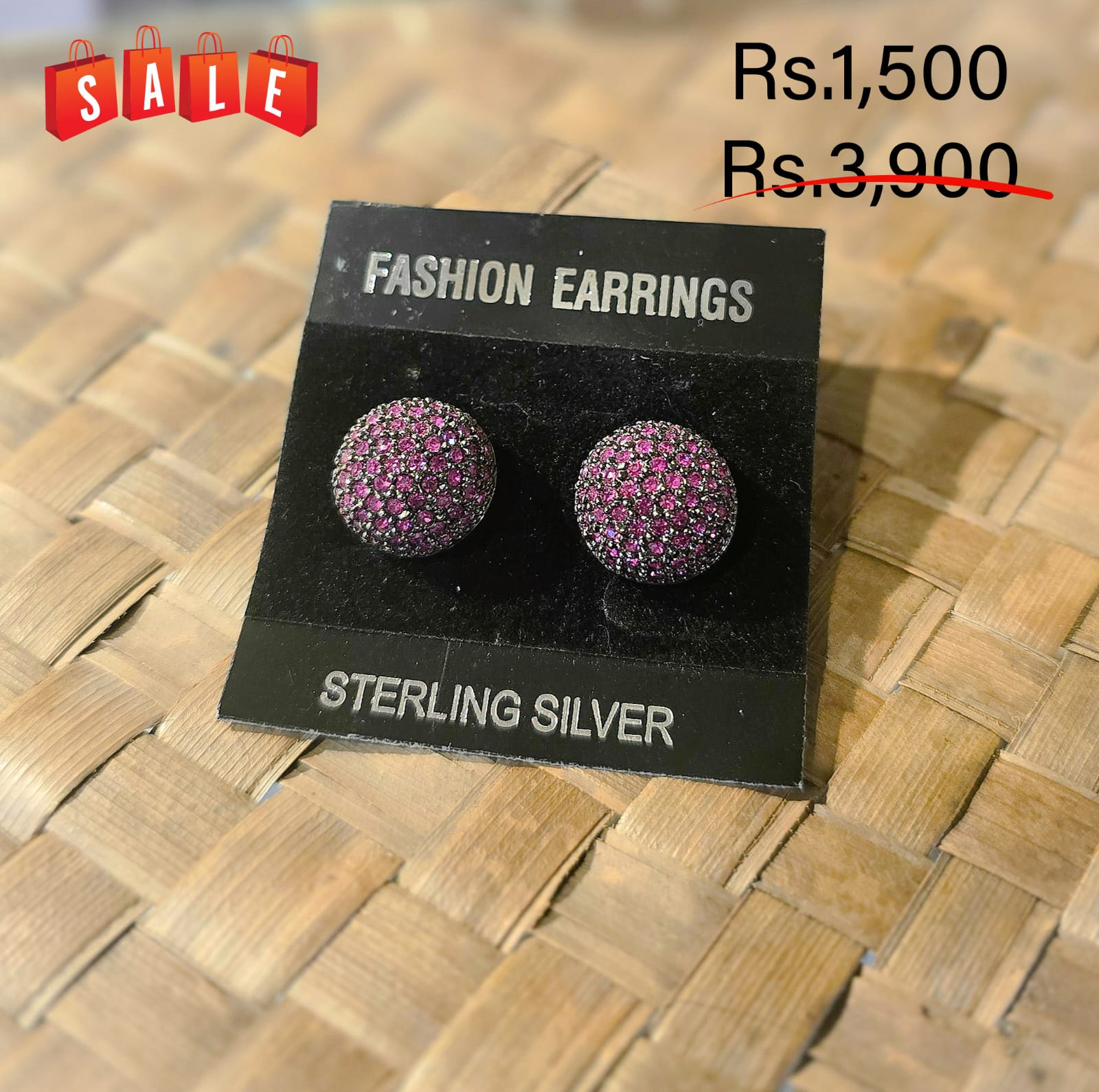 Fancy Purple Stone Stud Earring