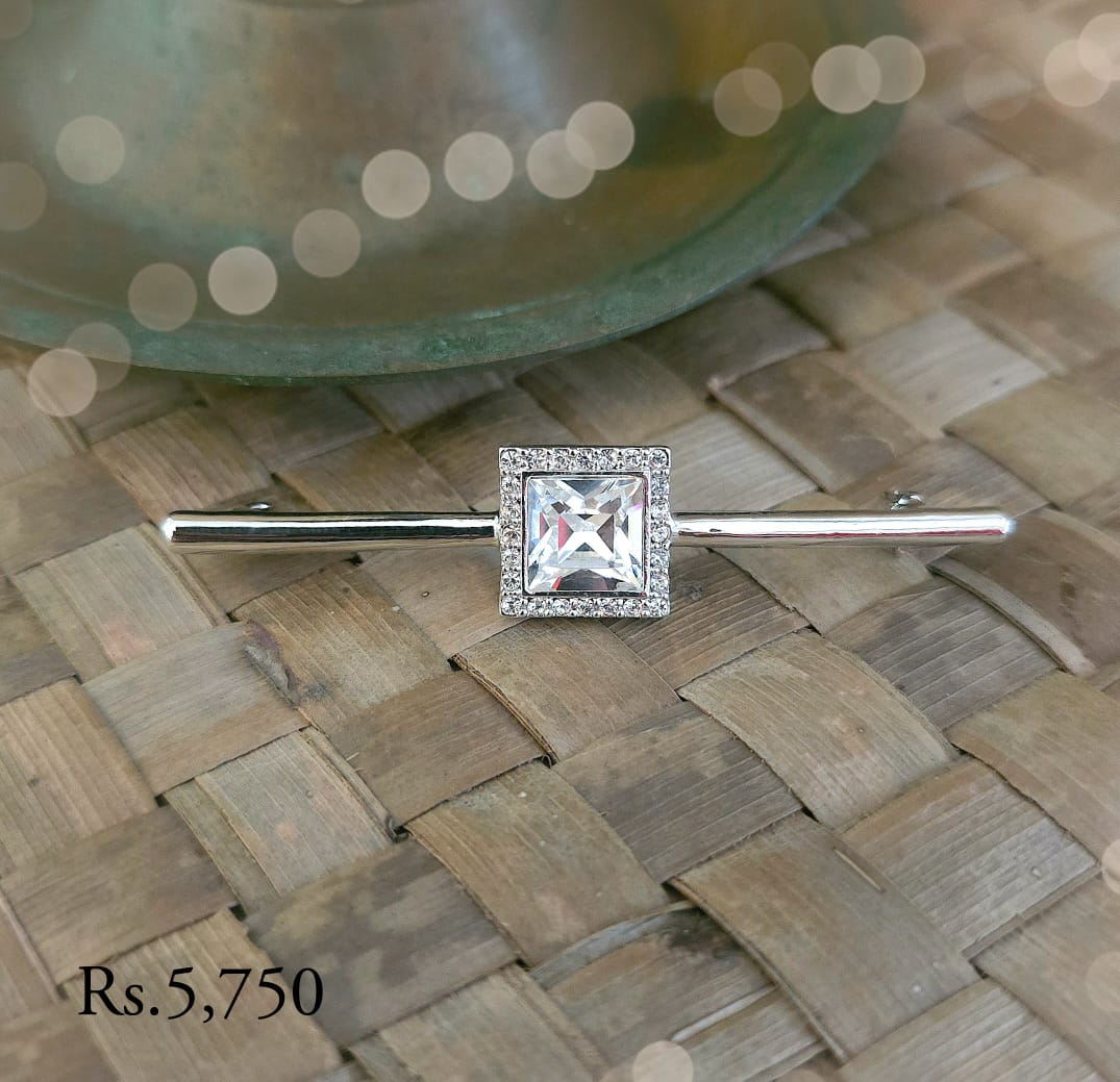 Square Stone Saree Pin - Image 6