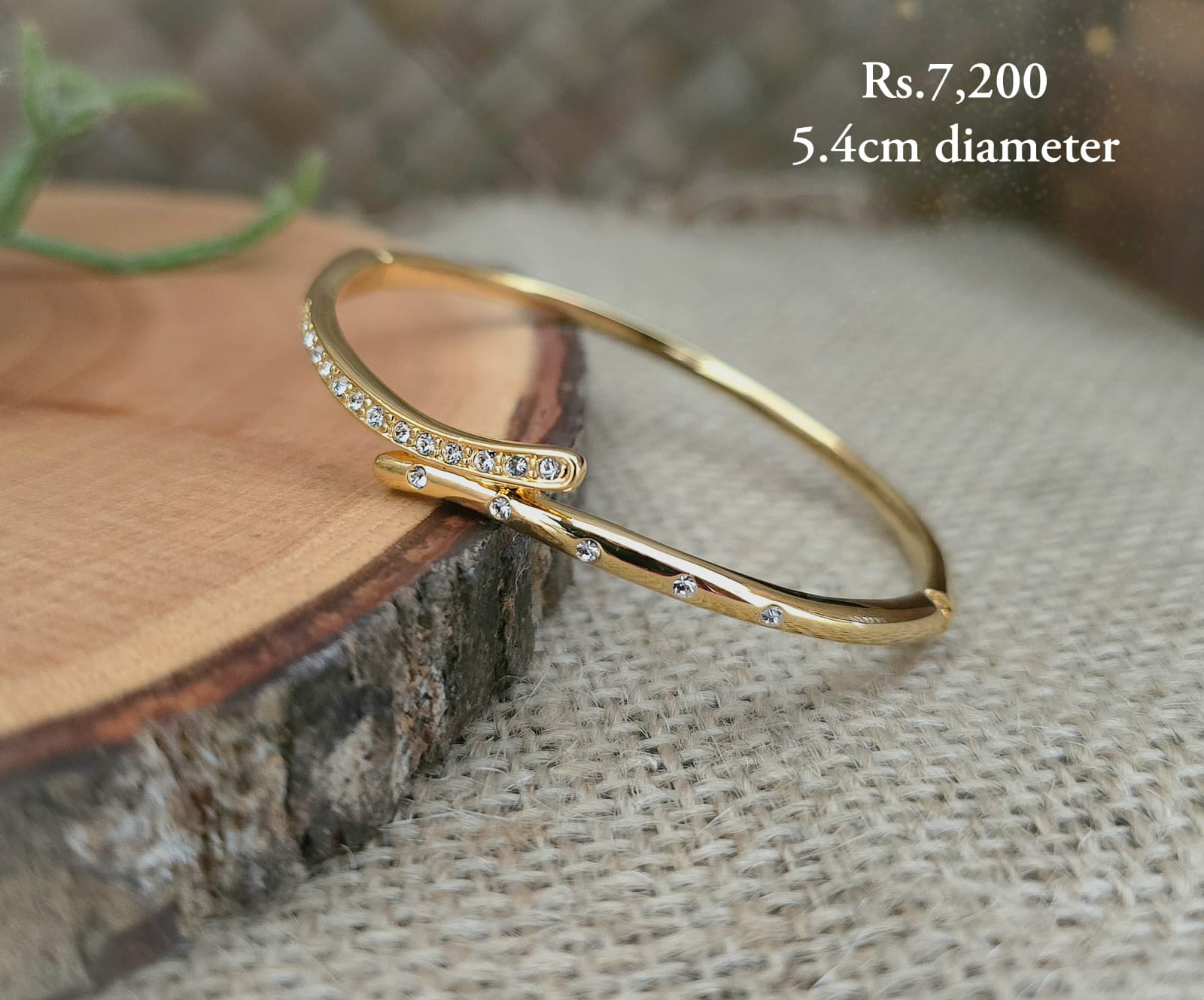 Overlap Stone Stud Bangle - Image 2