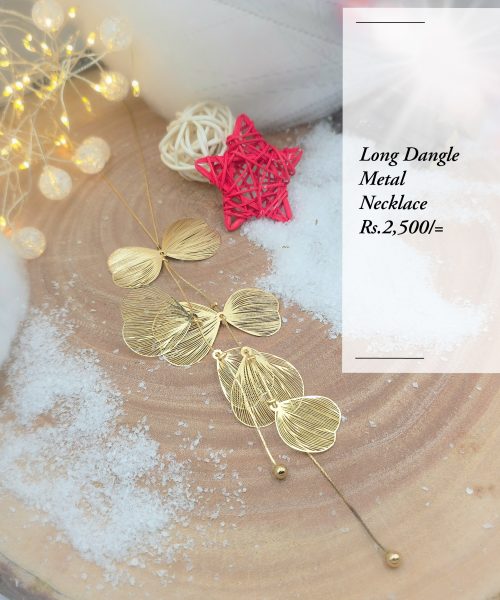 Long Dangle Metal Necklace