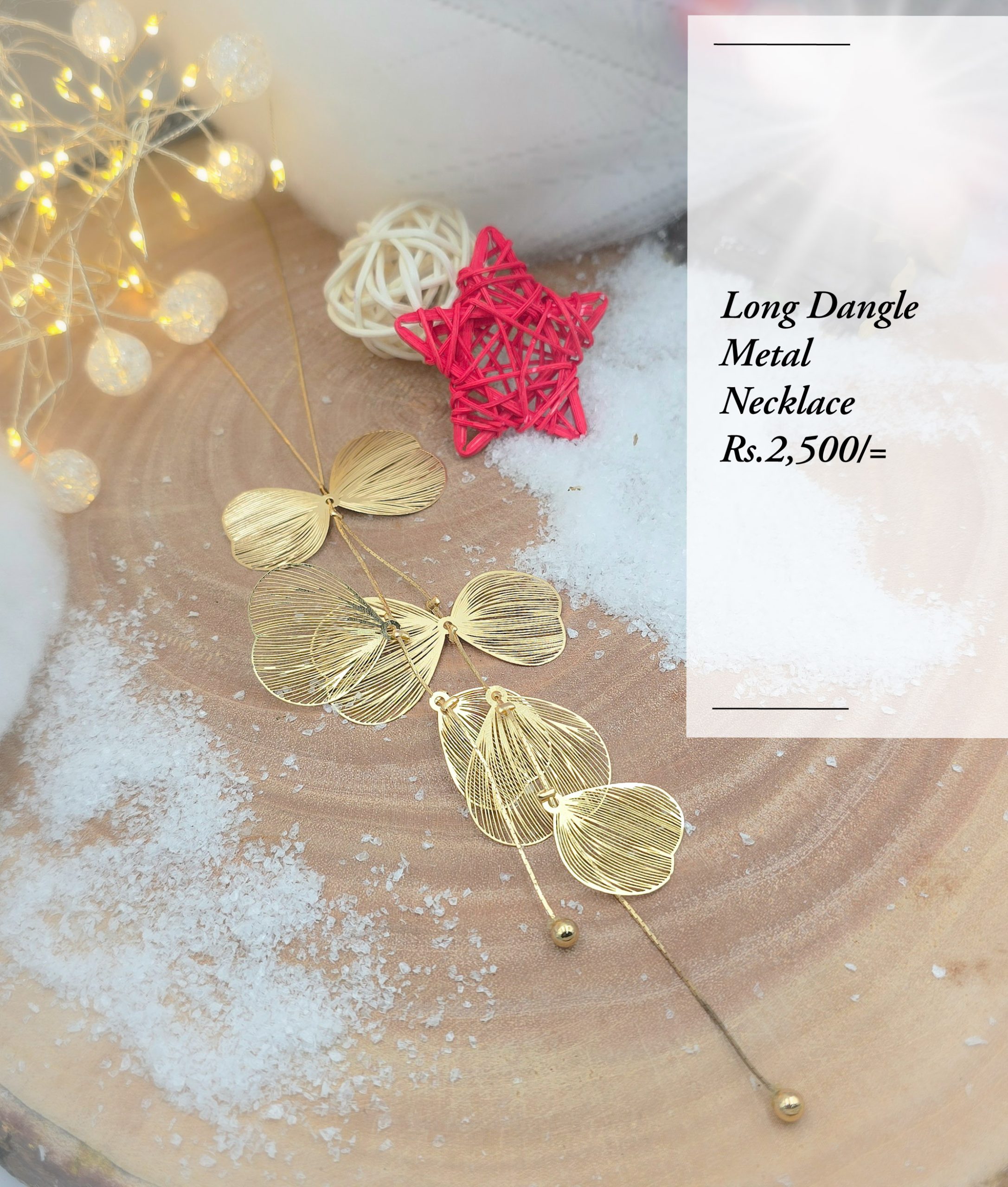 Long Dangle Metal Necklace