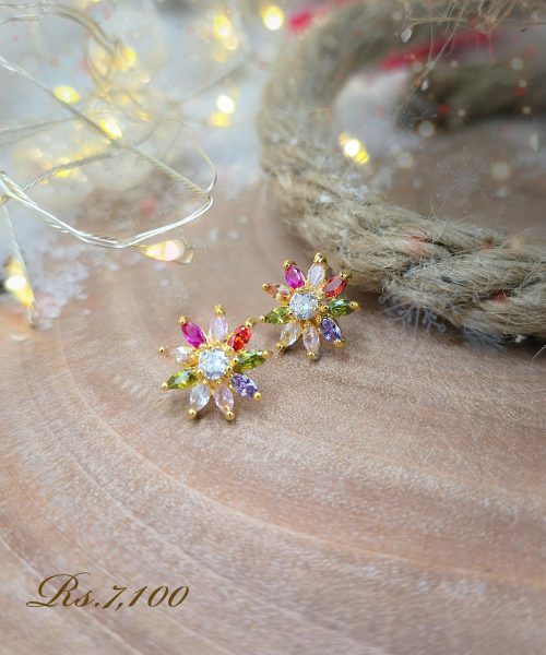 Multicolour Small Flower Earring-CC