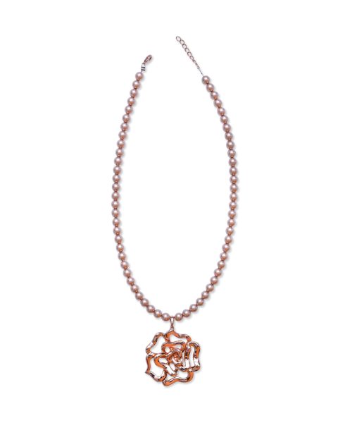 Metallic Rose Peral Necklace
