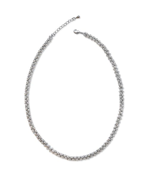 Round Rhinestone Roll Necklace