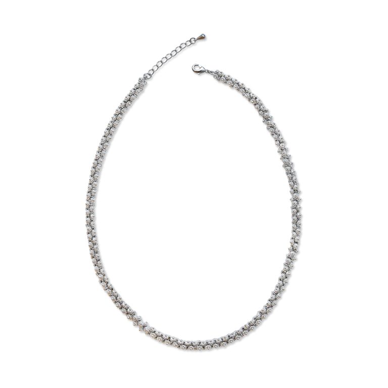 Round Rhinestone Roll Necklace