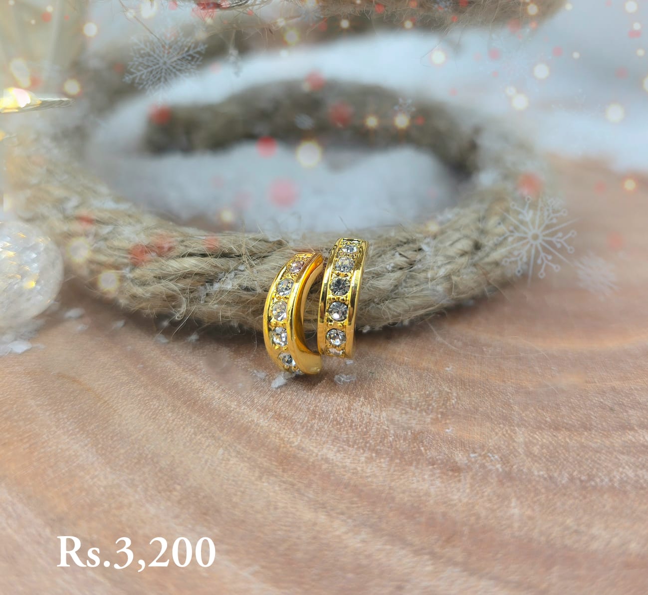 Stone Line Half Gypsy Earring-CC