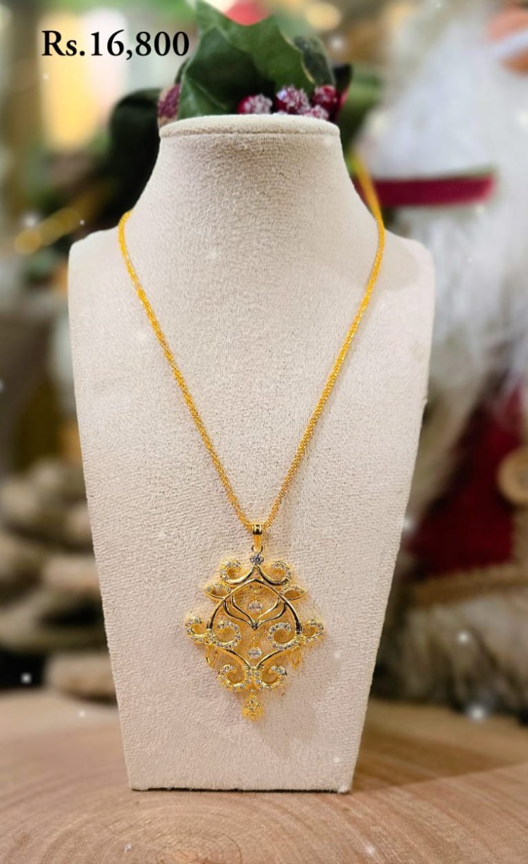 Spiral Stone Teardrop Pendant Necklace