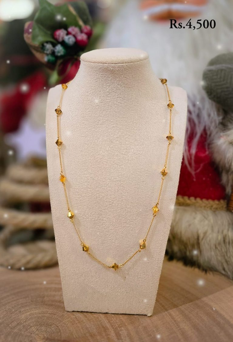 Bronze Crystal Link Chain Necklace