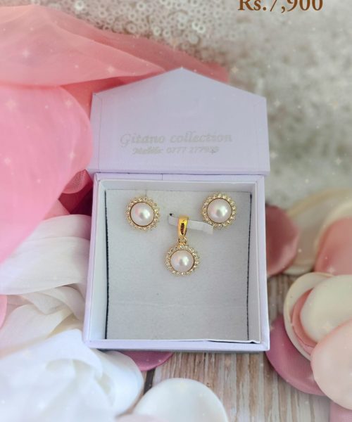 Flowery Pearl Pendant Set-VC