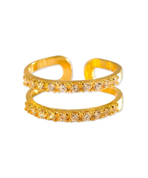 Two Line Stone Adjustable Ring