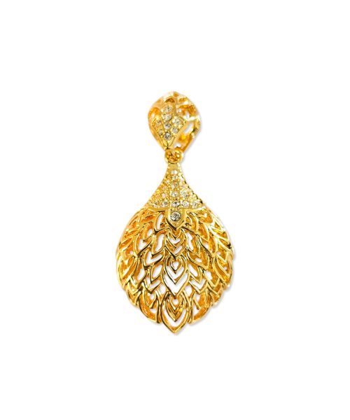 Filigree Feather Teardrop Pendant