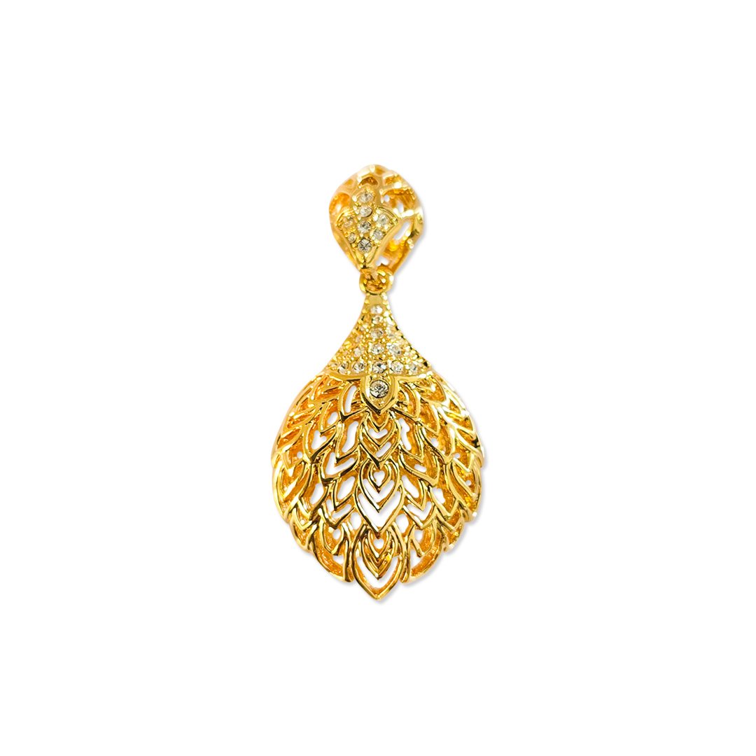 Filigree Feather Teardrop Pendant