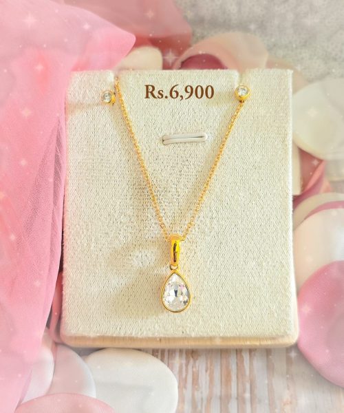 Stone Teardrop Necklace Set-VC
