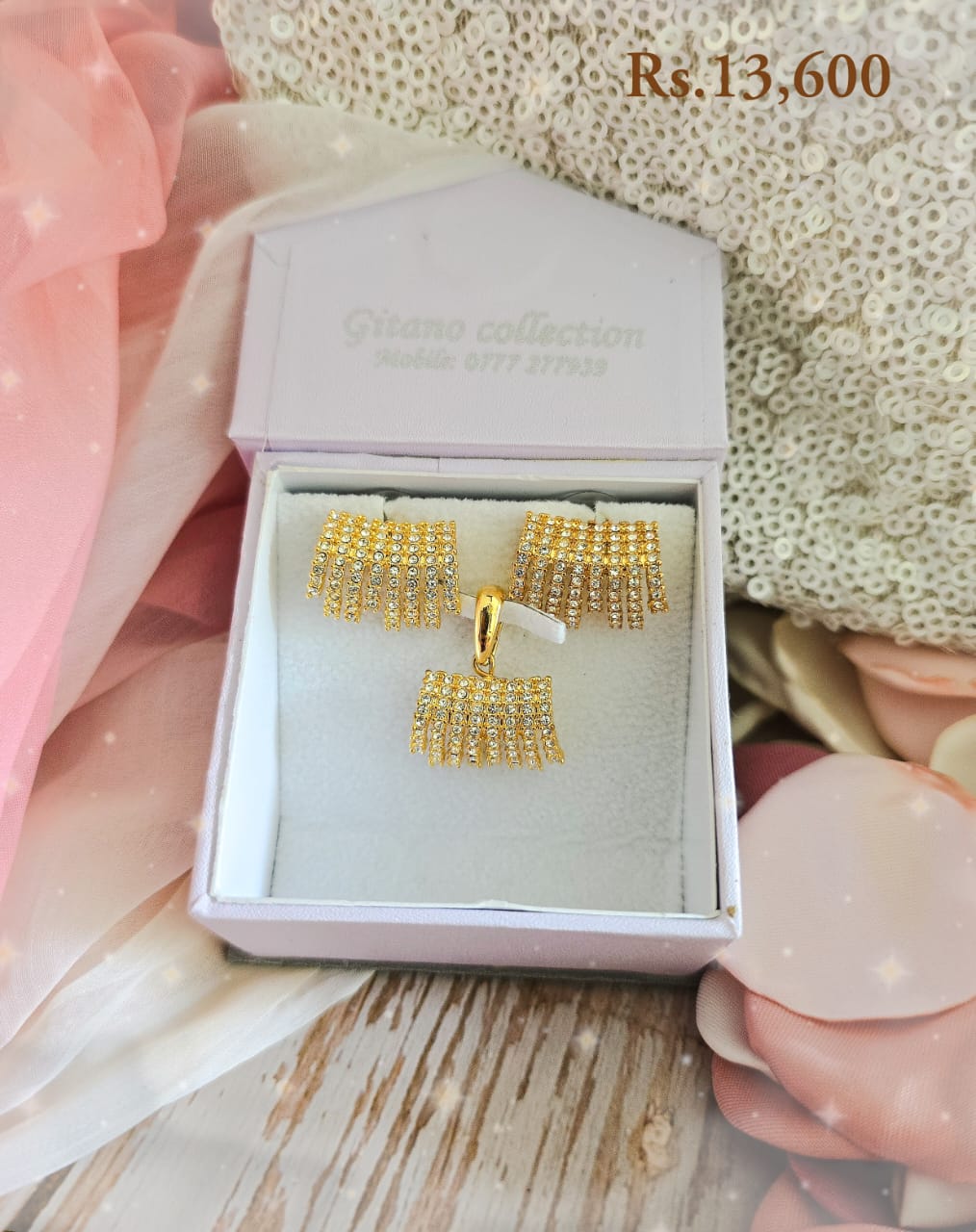 Luxury Cubic Zirconia Pendant & Earring-VC