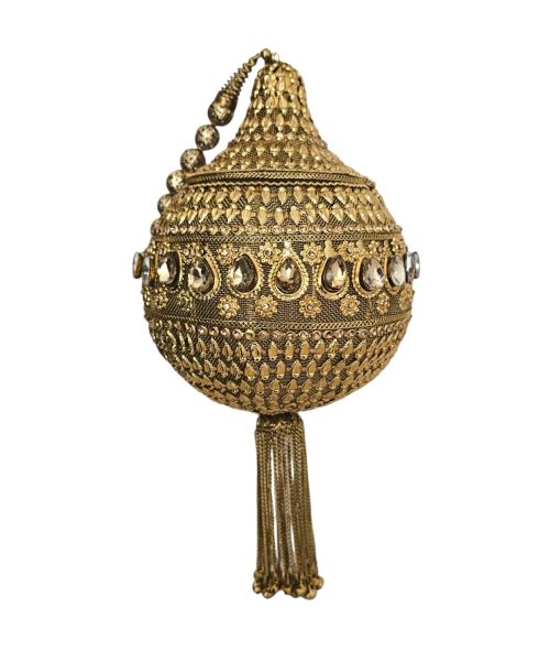 Teardrop Tassel Metal Clutch