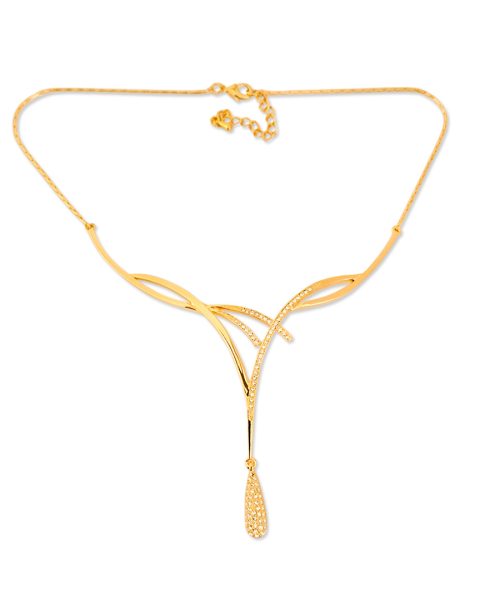 Twisted Teardrop V-Shape Necklace