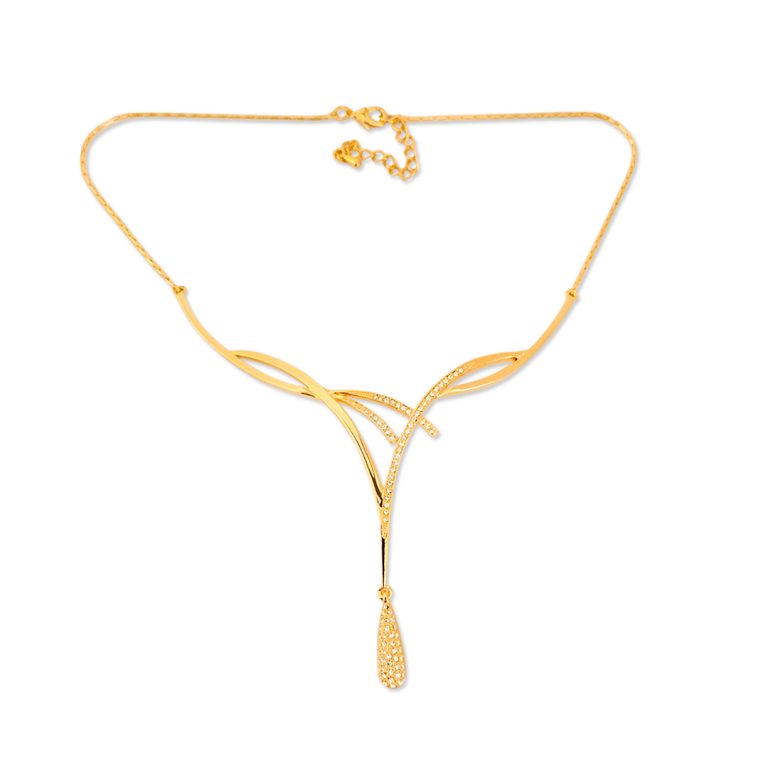 Twisted Teardrop V-Shape Necklace