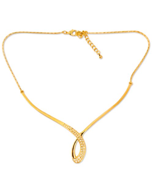 Dew Drop Oval Cross Necklace