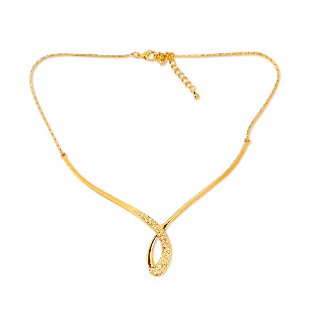 Dew Drop Oval Cross Necklace