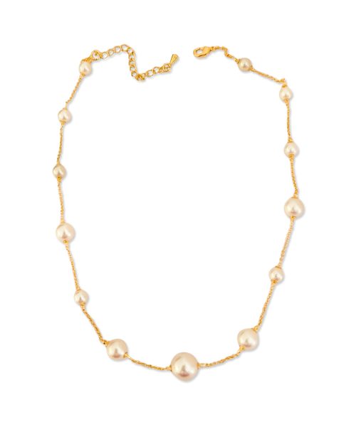 Pearl & Chain Stop Necklace