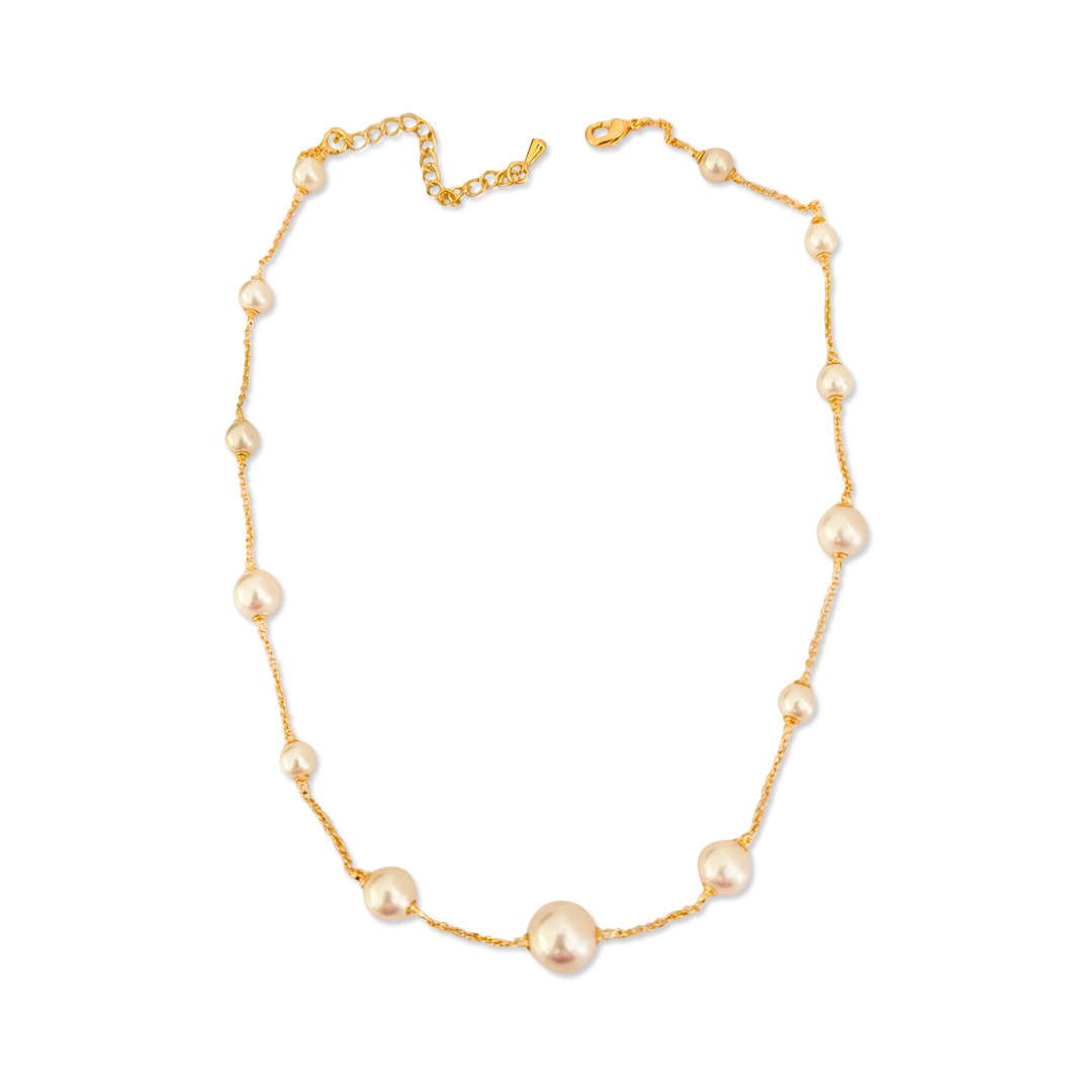Pearl & Chain Stop Necklace